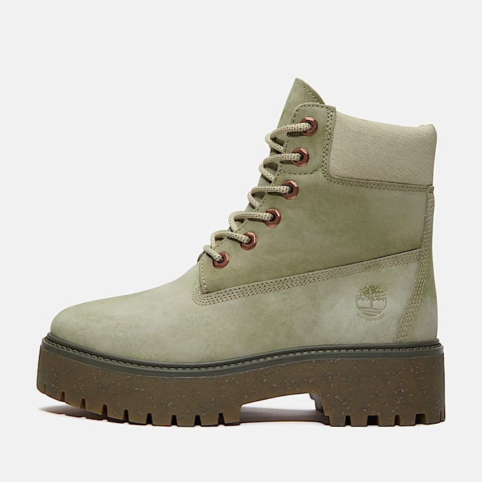Stone Street 6-Inch Waterproof Platform Boot for Women in Light Green