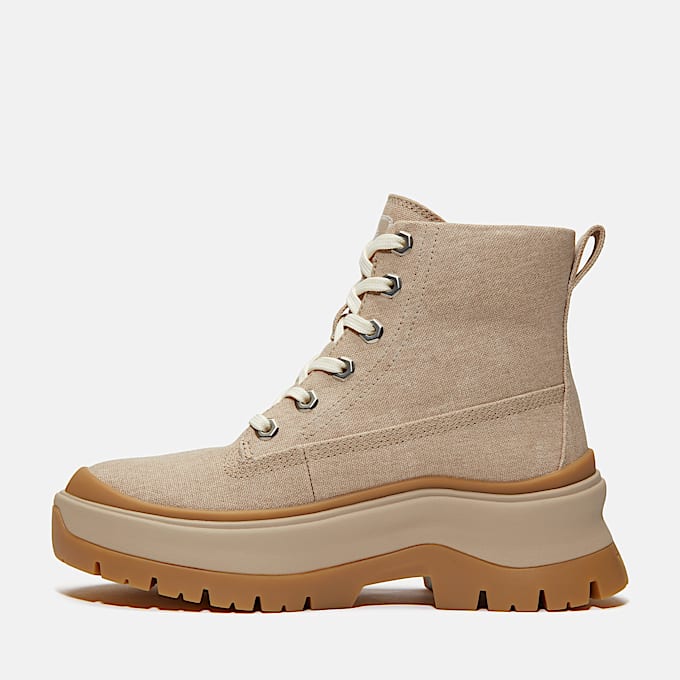 Roxie Lane Mid Lace-Up Boot for Women in Beige