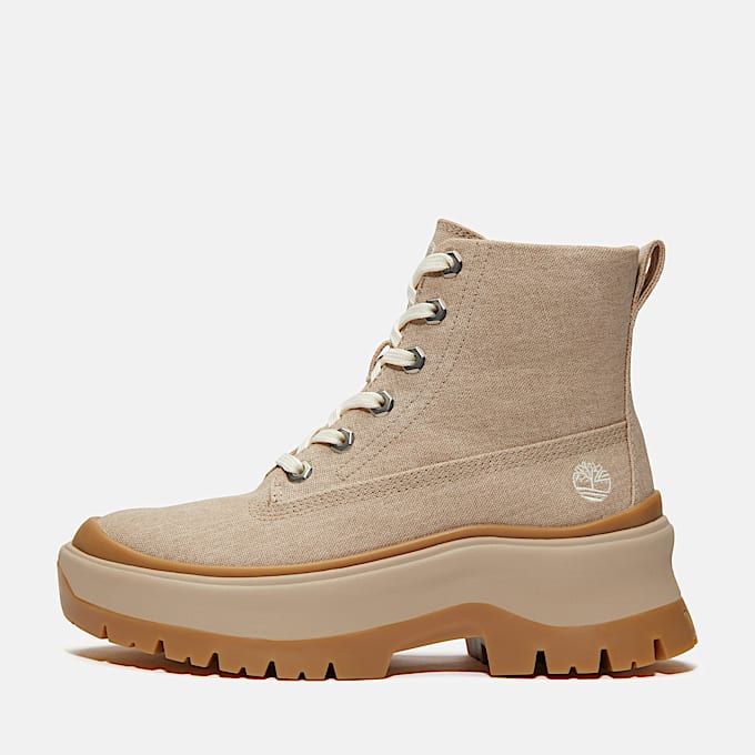 Roxie Lane Mid Lace-Up Boot for Women in Beige