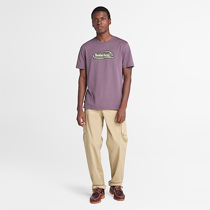 Big Oval Logo T-Shirt for Men in Purple