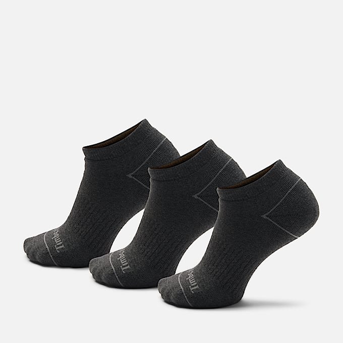 Bowden 3-Pack Full Cushion No Show Sock in Dark Grey - 1