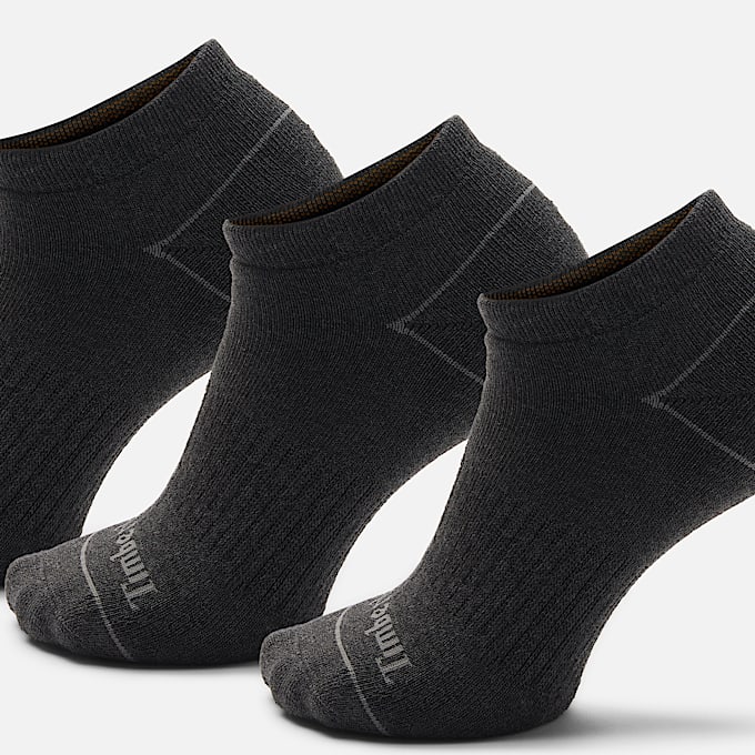 Bowden 3-Pack Full Cushion No Show Sock in Dark Grey