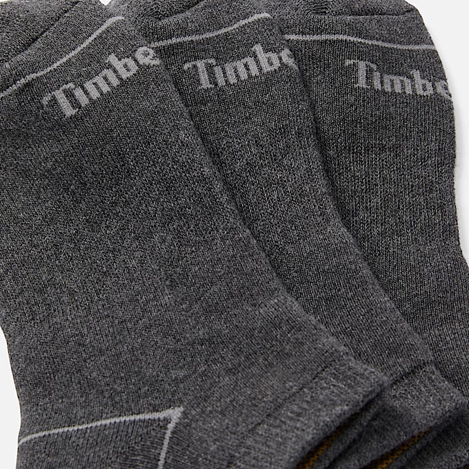 Bowden 3-Pack Full Cushion No Show Sock in Dark Grey