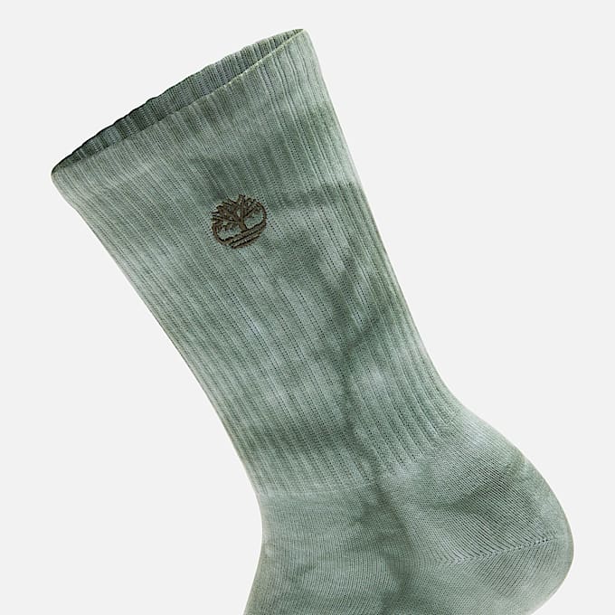 Sun-bleached Crew Socks in Green