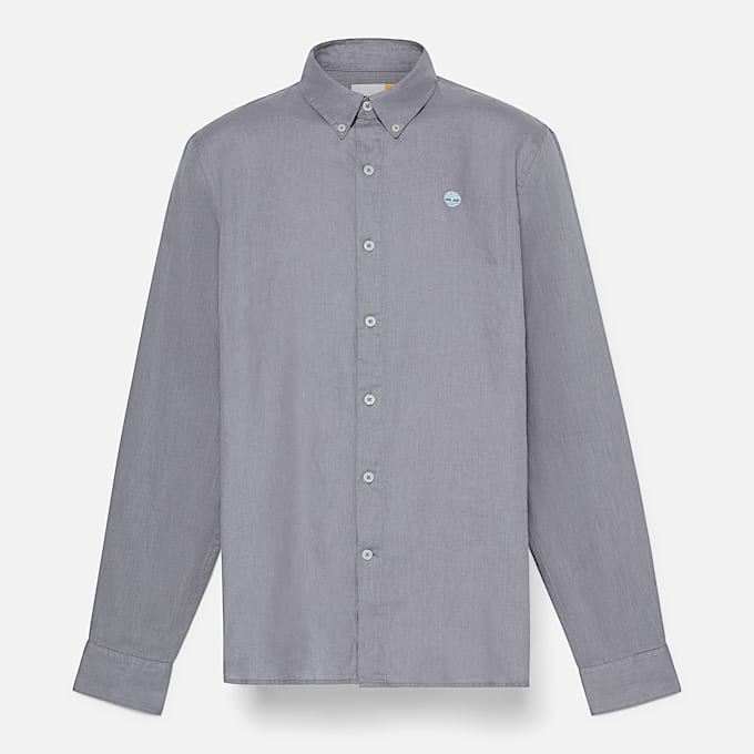 Camicia in Lino Mill Brook da Uomo in grigio
