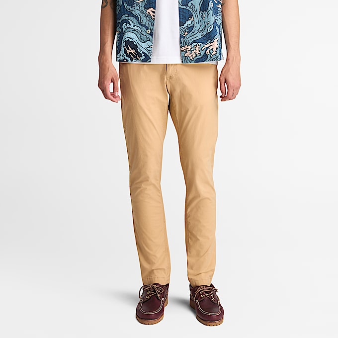Claremont Poplin Chino Trouser for Men in Yellow - 1