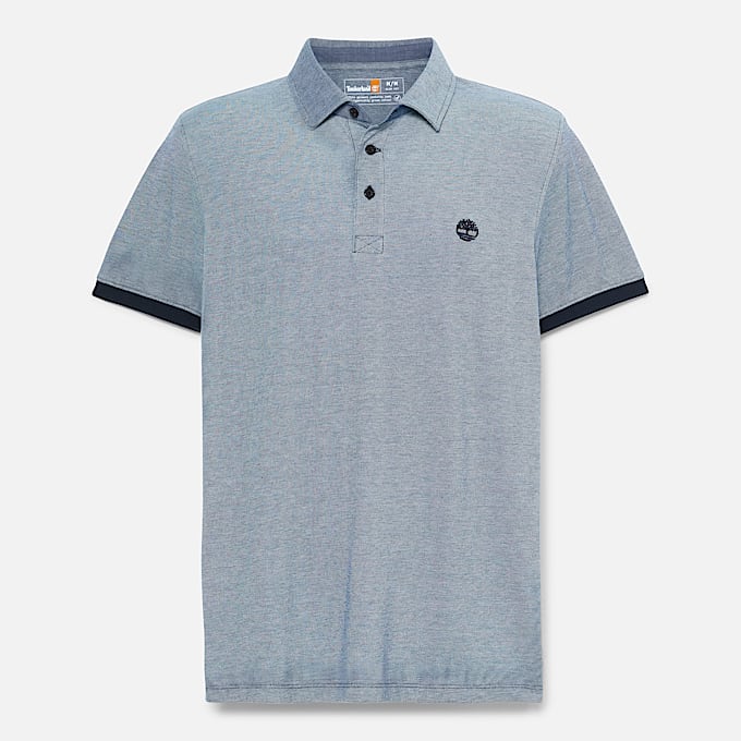 Polo de manga corta Oxford Baboosic Brook para hombre en azul oscuro