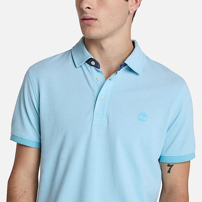 Polo Oxford a Maniche Corte Baboosic Brook da Uomo in blu