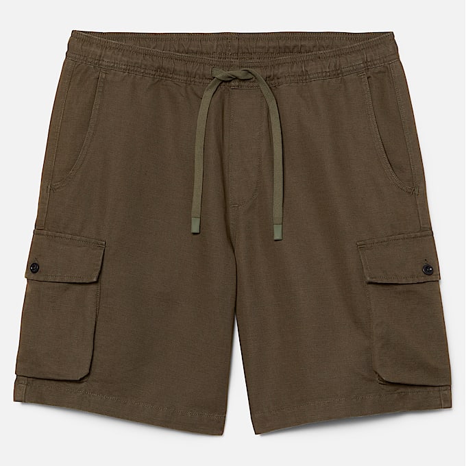 Utility Short van katoen en linnen voor heren in groen