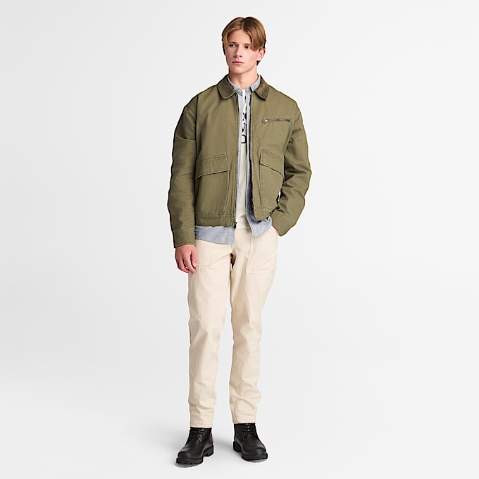 Goffstown Washed Canvas Fatigue Trouser for Men in Undyed