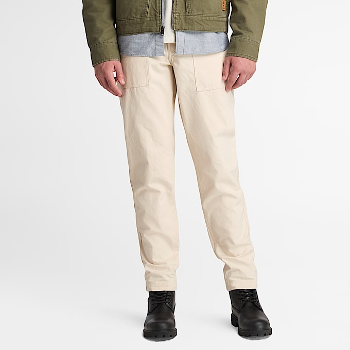 Goffstown Washed Canvas Fatigue Trouser for Men in Undyed - 1