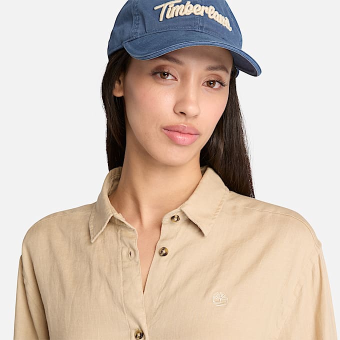 Camisa de lino para mujer en beis