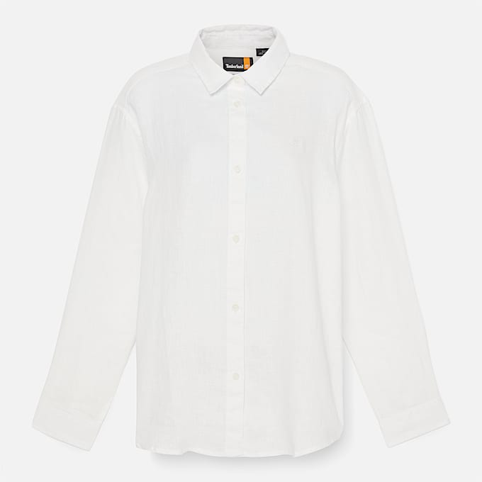 Camisa de lino para mujer en blanco - 1