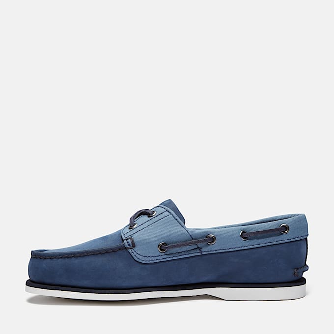 Chaussure bateau classique pour homme en bleu foncé