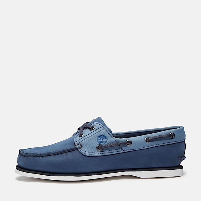 Chaussure bateau classique pour homme en bleu foncé