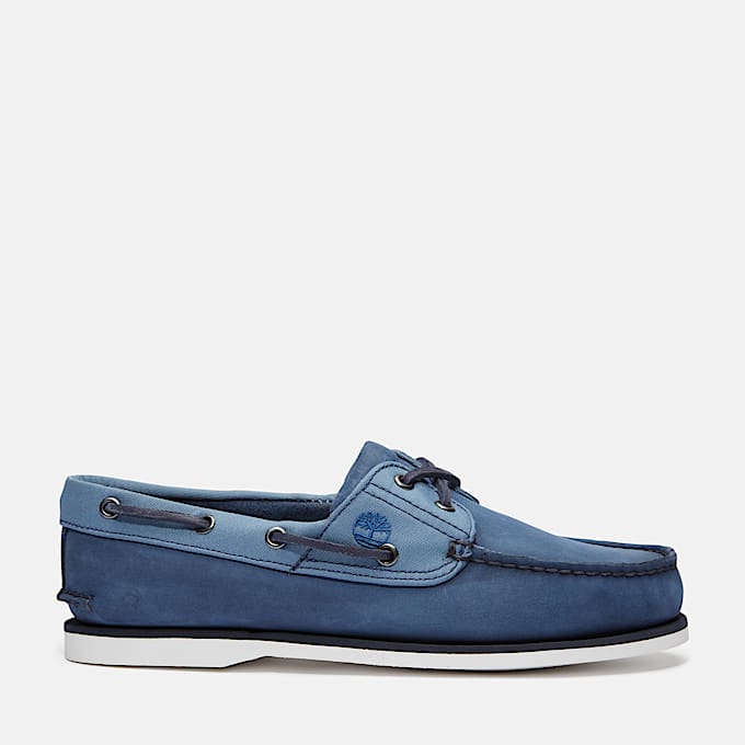 Chaussure bateau classique pour homme en bleu foncé - 1