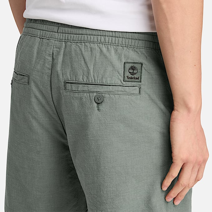 Shorts in Cotone e Lino da Uomo in verde chiaro