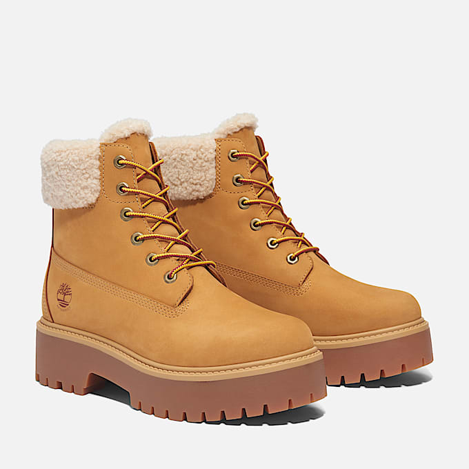 Wasserdichter Stone Street Boot mit Plateausohle und warmem Futter fr Damen in Gelb TBL Gelb ALT3