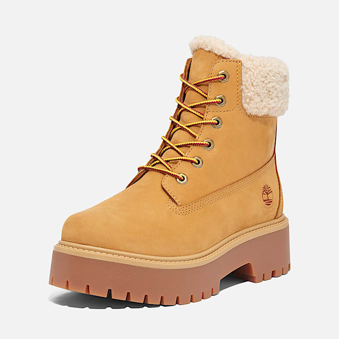 Wasserdichter Stone Street Boot mit Plateausohle und warmem Futter fr Damen in Gelb TBL Gelb ALT8