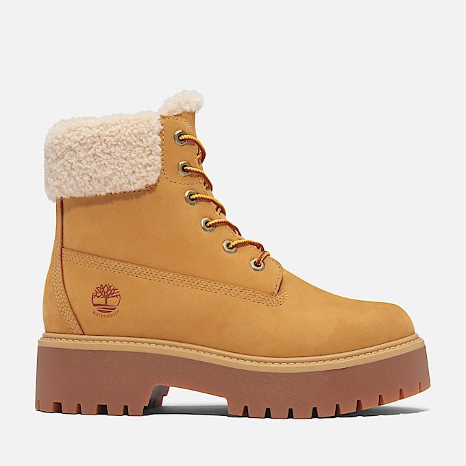 Wasserdichter Stone Street Boot mit Plateausohle und warmem Futter fr Damen in Gelb TBL Gelb HERO