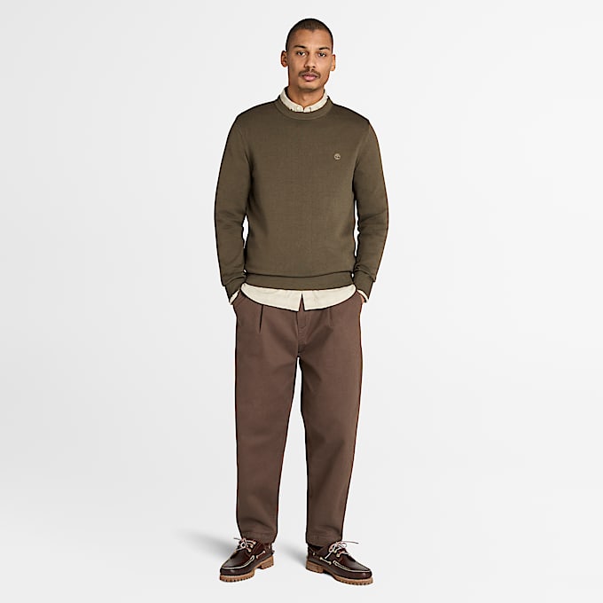 Williams River Trui van katoen voor heren in groen TBL Green ALT2