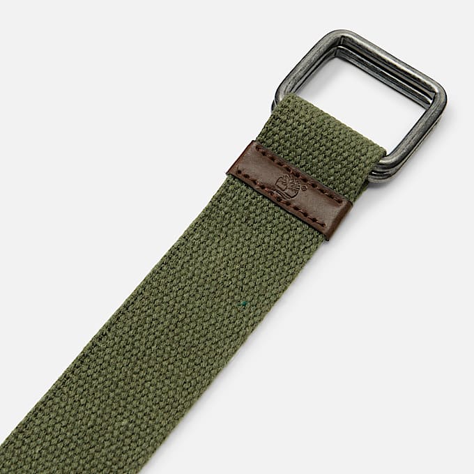 40 mm Webgürtel mit eckiger Schnalle für Herren in Grün