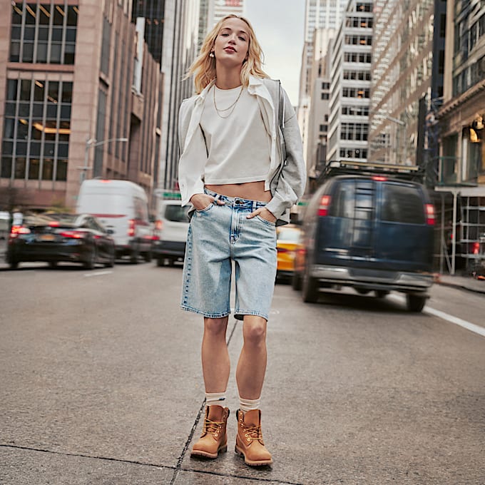 Shorts in Denim da Donna in blu chiaro