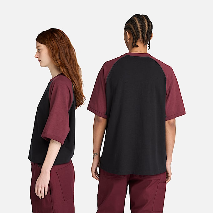 Timberland und HIGHSNOBIETY RaglanTShirt mit Farbblockdesign in Schwarz TBL Schwarz ALT1