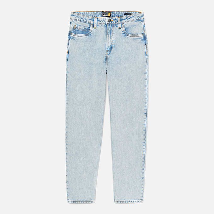 Straight Denim Trousers for Women in Light Blue - 1