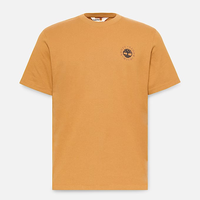 Gewaschenes T-Shirt mit Boot Lab-Grafik am Rücken für Herren in Gelb