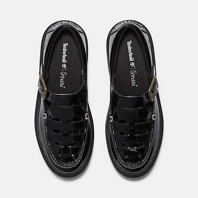 Stone Street Platform Buckle Shoe for Women in Black TBL Black ALT2