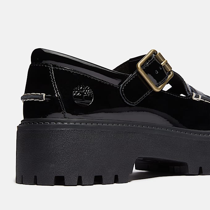 Stone Street Platform Buckle Shoe for Women in Black TBL Black ALT7