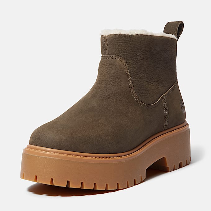 Stone Street Slipon Boot mit warmem Futter und Plateausohle fr Damen in Dunkelbraun TBL Braun ALT9