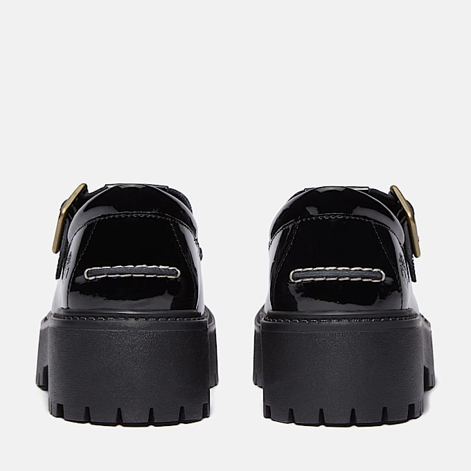 Stone Street Platform Buckle Shoe for Women in Black TBL Black ALT5