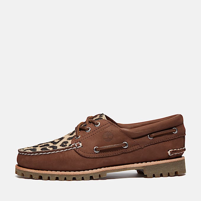 Leopard 3Eye Lug Boat Shoe for Women in Brown TBL Brown ALT8