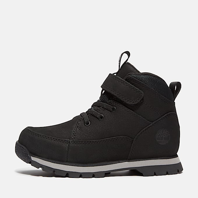 Euro Rock Mid Hook-and-Loop Boot for Youth in Black
