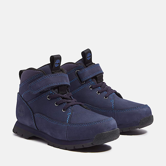 Euro Rock Mid Hook-and-Loop Boot for Youth in Dark Blue