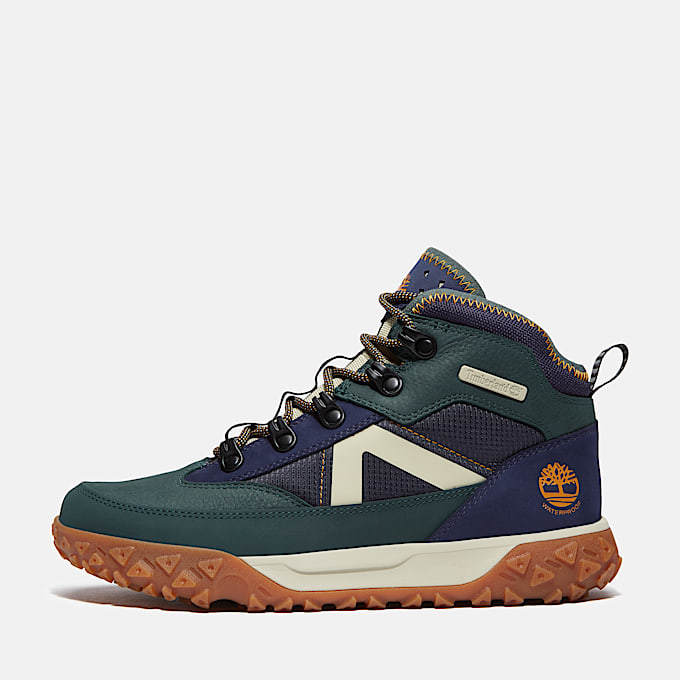 GreenStride Motion 6 Mid Waterproof Trainer for Junior in Dark Green TBL Green ALT8