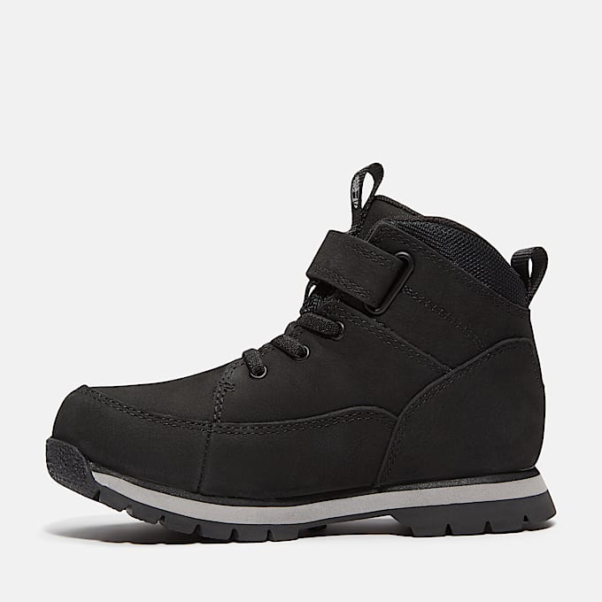 Euro Rock Mid Hook-and-Loop Boot for Youth in Black