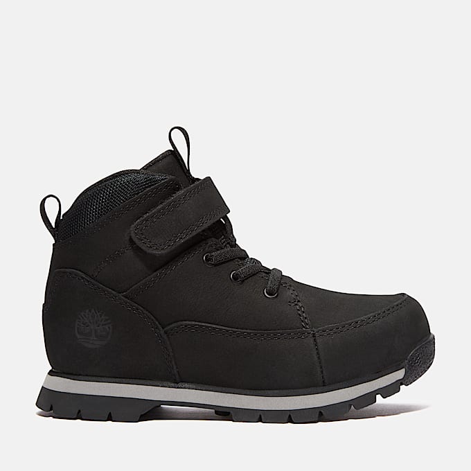 Euro Rock Mid Hook-and-Loop Boot for Youth in Black - 1