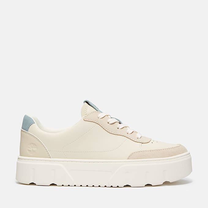 Laurel Court Lace Up Trainer for Women in Beige/Light Blue - 1