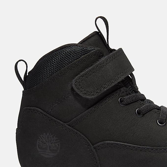 Euro Rock Mid Hook-and-Loop Boot for Youth in Black