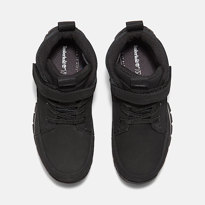 Euro Rock Mid Hook-and-Loop Boot for Youth in Black