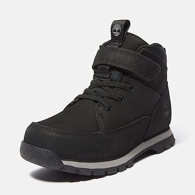 Euro Rock Mid Hook-and-Loop Boot for Youth in Black