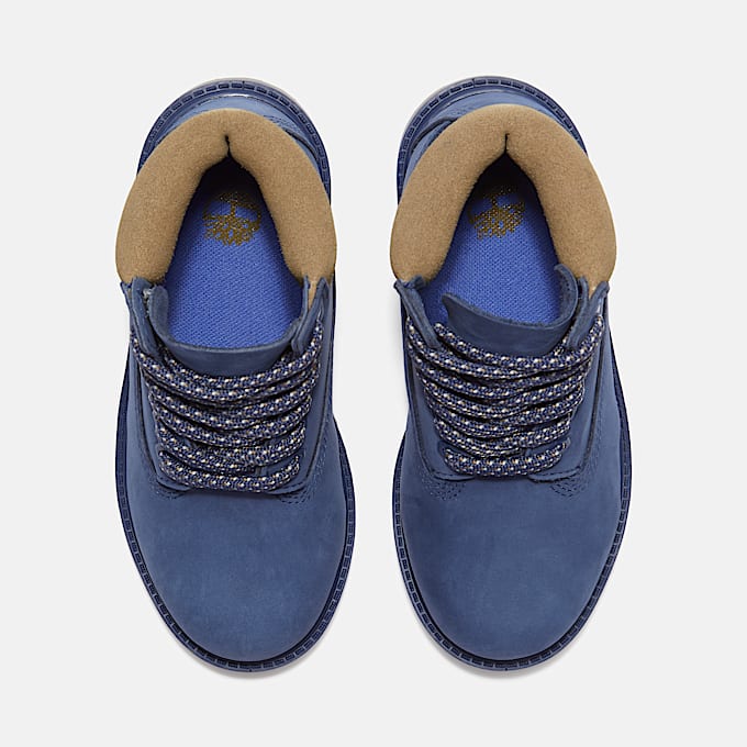 Timberland Premium 6Inch Waterproof Boot for Youth in Dark Blue TBL Blue ALT2