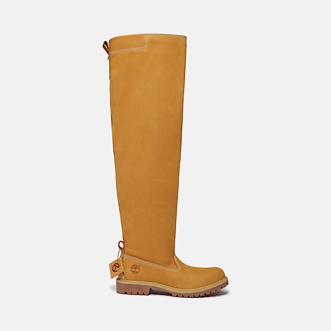 Timberland x Telfar Tall Premium PullOn Boot in Yellow TBL Yellow HERO
