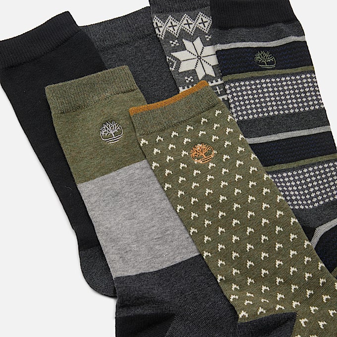 6-Pack Giftable Crew Sock for Men in Dark Grey