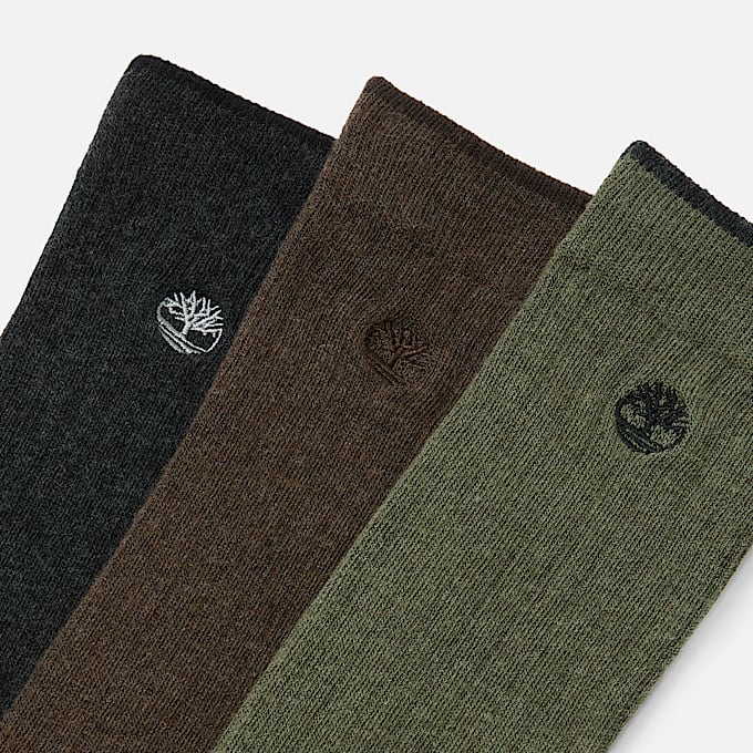 Timberland 3Pack Danforth OvertheCalf Sock fr herr i mrkgrn TBL Grn ALT1