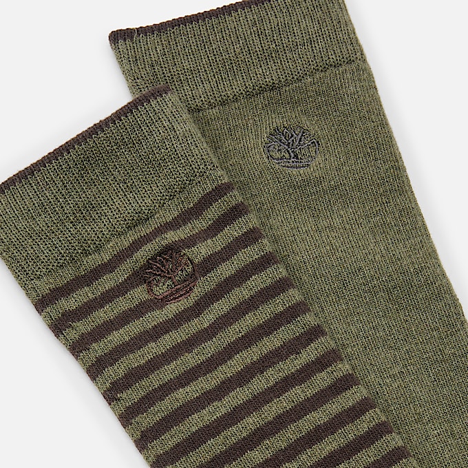 Timberland 2Pack Danforth OvertheCalf Sock for Men in Dark Green TBL Green ALT1