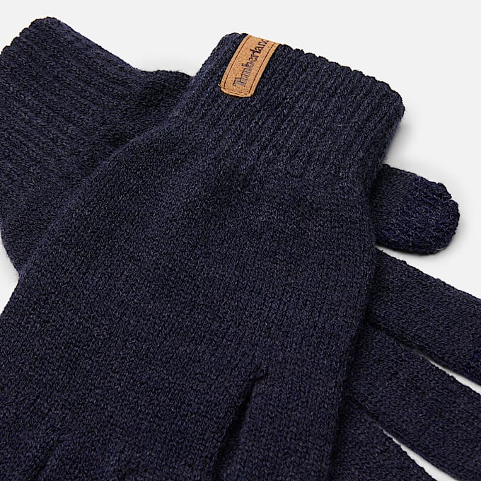 Rippstrickhandschuhe in Dunkelblau